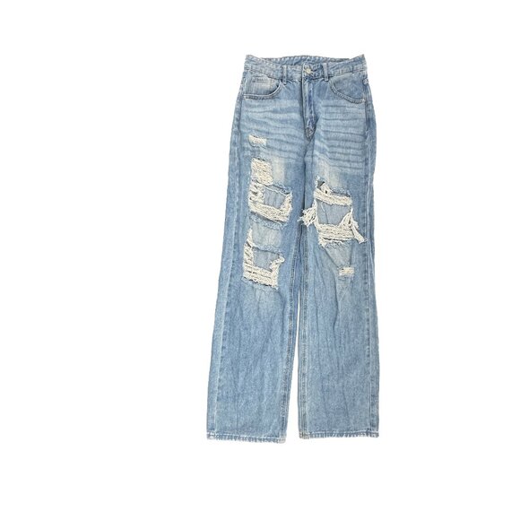 Shein Distressed Baggy Women's size 6 Medium Blue Denim Jeans - Picture 1 of 5